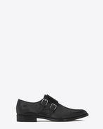 DYLAN 20 Monk Strap Shoe in Black Leather