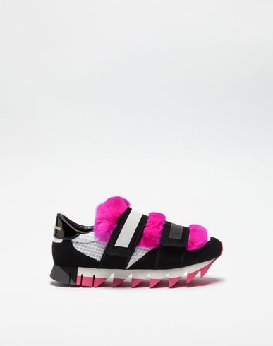 dolce & gabbana leather sneakers with scarf laces