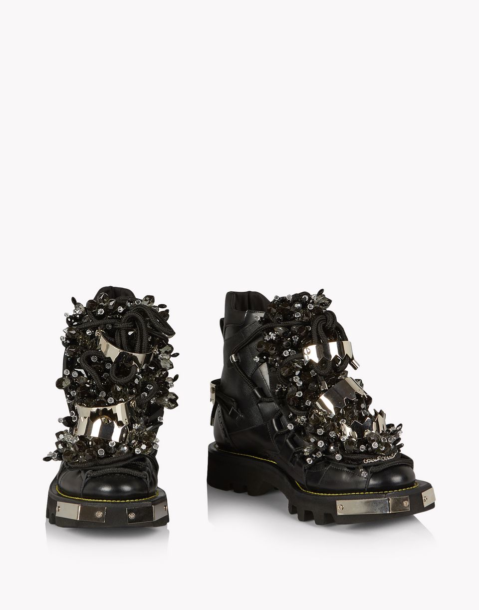 Dsquared2 Crystal Embellished Combat Boots Ankle Boots for Men