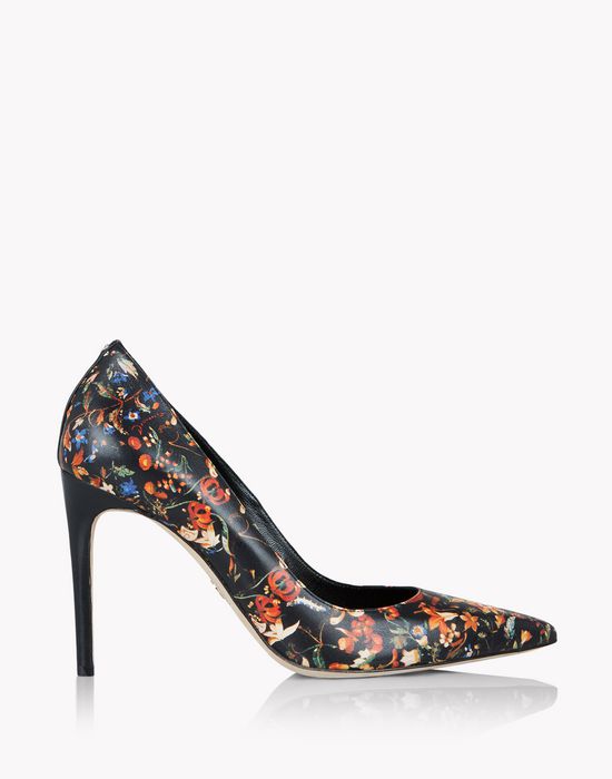 floral leather pumps shoes Woman Dsquared2