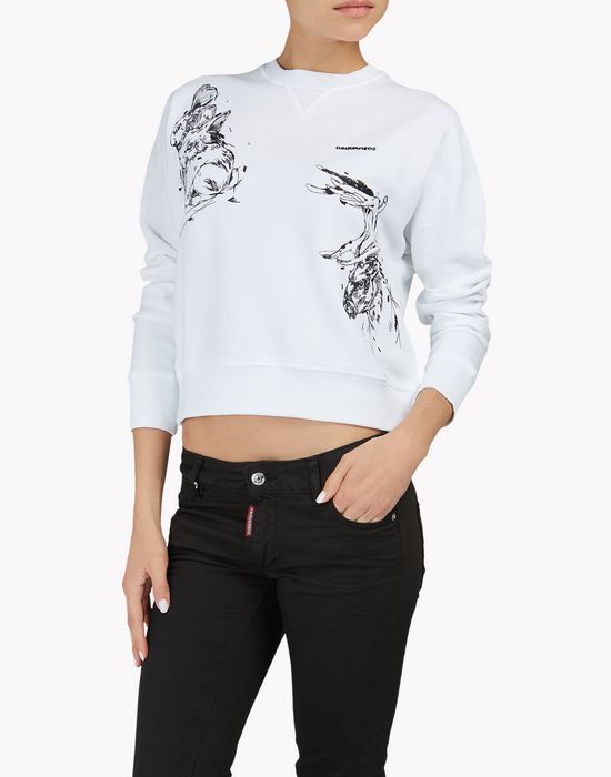 animal sweatshirt tops & tees Woman Dsquared2