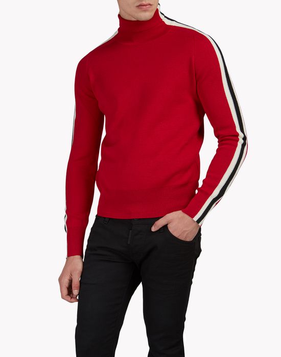 striped wool turtleneck pullover tops & tees Man Dsquared2