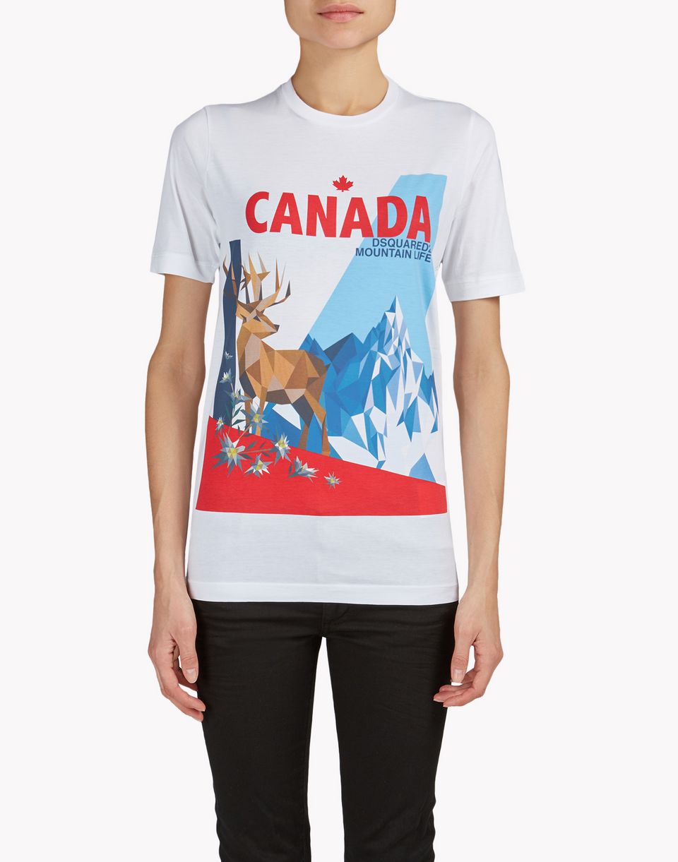 Dsquared2 Canada T Shirt White Short Sleeve t Shirts for Women