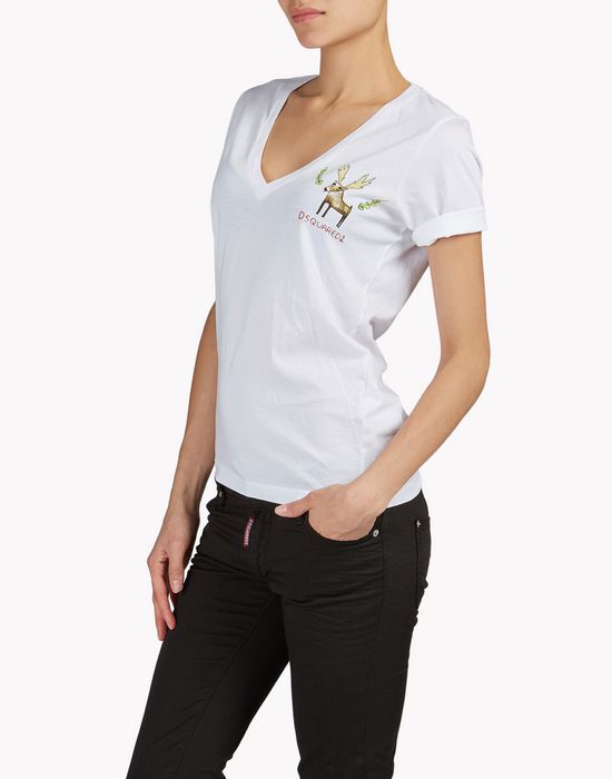 reindeer t-shirt tops & tees Woman Dsquared2