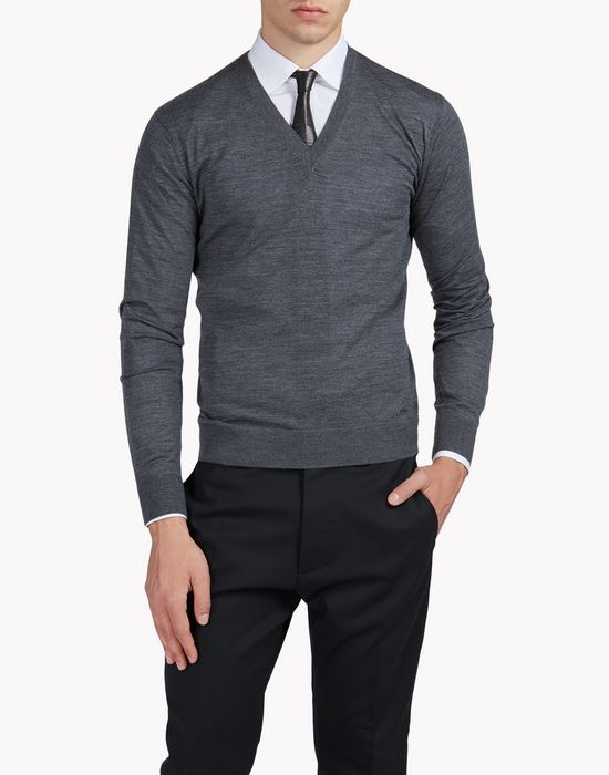wool v-neck pullover tops & tees Man Dsquared2