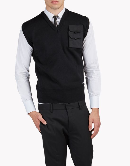 chest pocket wool vest tops & tees Man Dsquared2