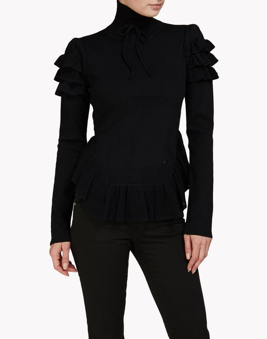 ruffle turtleneck pullover tops & tees Woman Dsquared2