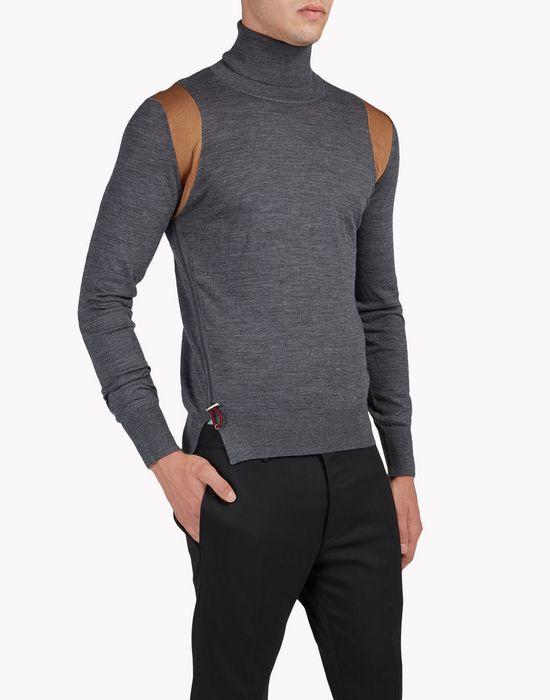 contrasted wool turtleneck pullover tops & tees Man Dsquared2