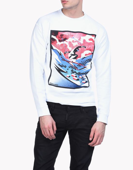 mountain skiier sweatshirt tops & tees Man Dsquared2