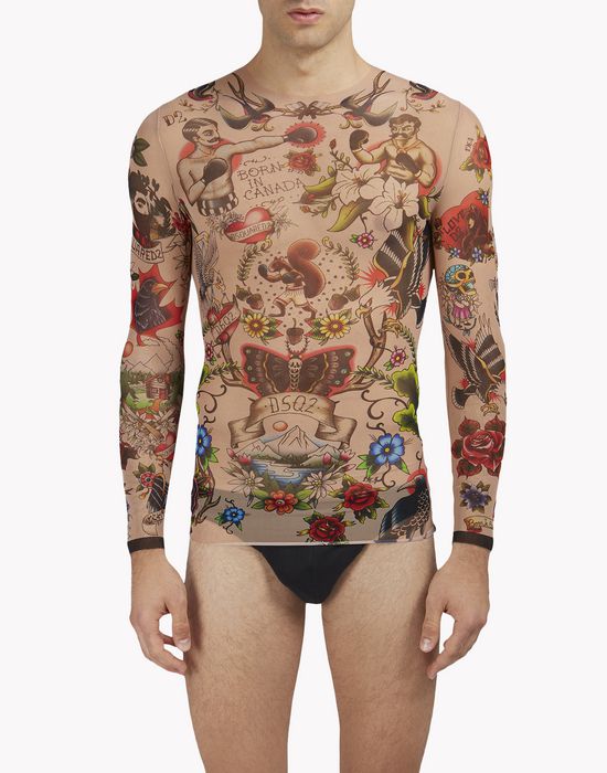 tattoo long sleeve underwear Man Dsquared2