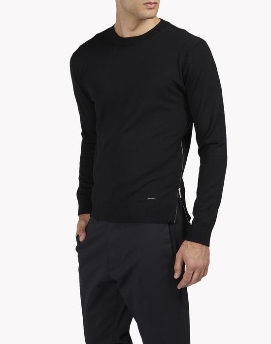 zipped crew neck pullover tops & tees Man Dsquared2