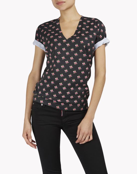 diana floral t-shirt tops & tees Woman Dsquared2