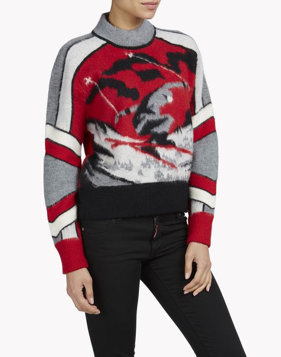 intarsia ski wool pullover tops & tees Woman Dsquared2