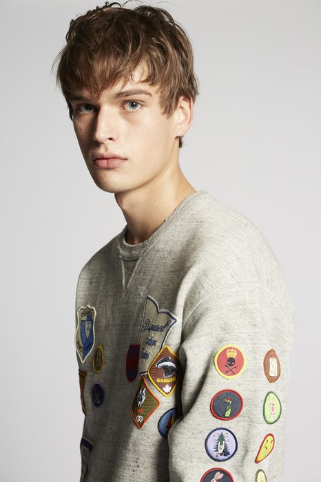scout patch fleece sweatshirt tops & tees Man Dsquared2