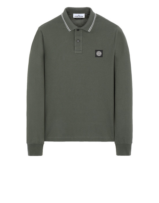 stone island long sleeve polo black