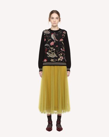 REDValentino 细点网眼薄纱褶裥半裙