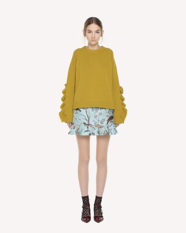 REDValentino Flora and Fauna 褶饰细节锦缎短裤