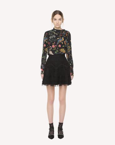 REDValentino 管状蕾丝刺绣薄纱半裙