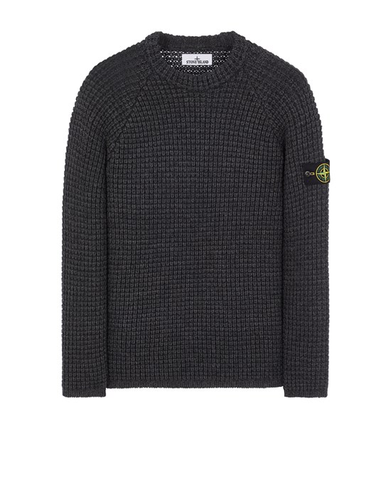 Waffle-knit wool sweater in green - Stone Island