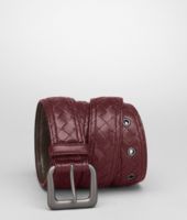 Bottega Veneta® AUBERGINE INTRECCIATO MADRAS HERITAGE BELT Bottega Veneta® AUBERGINE INTRECCIATO MADRAS HERITAGE BELT
