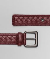 Bottega Veneta® AUBERGINE INTRECCIATO MADRAS HERITAGE BELT Bottega Veneta® AUBERGINE INTRECCIATO MADRAS HERITAGE BELT