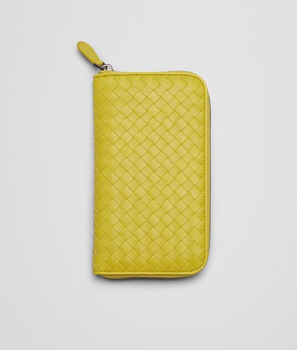 BOTTEGA VENETA - New Chartreuse Intrecciato Nappa Zip Around Wallet