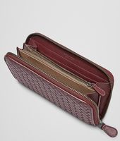 Bottega Veneta® AUBERGINE INTRECCIATO NAPPA ZIP AROUND WALLET Bottega Veneta® AUBERGINE INTRECCIATO NAPPA ZIP AROUND WALLET