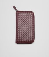 Bottega Veneta® AUBERGINE INTRECCIATO NAPPA ZIP AROUND WALLET Bottega Veneta® AUBERGINE INTRECCIATO NAPPA ZIP AROUND WALLET