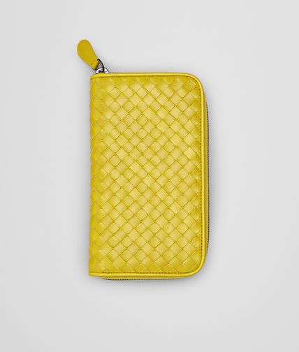 BOTTEGA VENETA - New Chartreuse Intrecciato Vn Zip Around Wallet