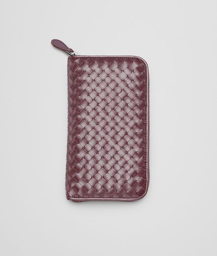 BOTTEGA VENETA - Aubergine Intrecciato Vn Zip Around Wallet