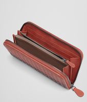 Bottega Veneta® Burnt Red Aubergine Edoardo Intrecciato Club Fumé Zip Around Wallet Bottega Veneta® Burnt Red Aubergine Edoardo Intrecciato Club Fumé Zip Around Wallet