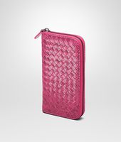 Bottega Veneta® Rosa Shock Intrecciato Ayers Livrea Zip Around Wallet Bottega Veneta® Rosa Shock Intrecciato Ayers Livrea Zip Around Wallet