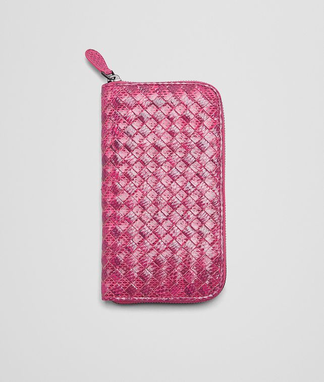 BOTTEGA VENETA ROSA SHOCK Intrecciato Ayers Livrea ZIP AROUND WALLET Zip Around Wallet D fp