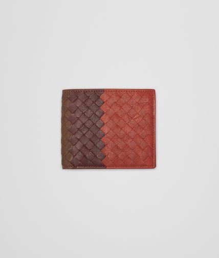 BOTTEGA VENETA - Burnt Red Aubergine Edoardo Intrecciato Club Fumé Wallet