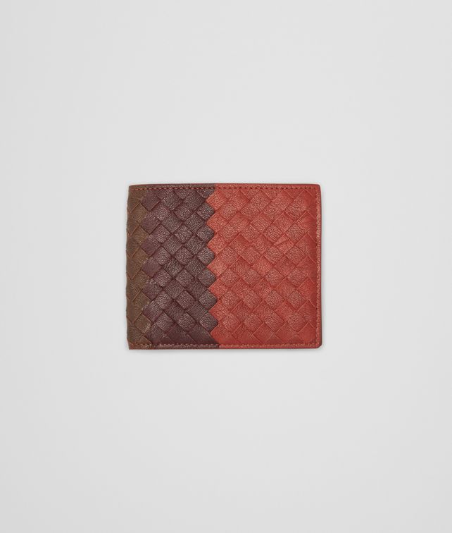 BOTTEGA VENETA Burnt Red Aubergine Edoardo Intrecciato Club Fumé Wallet Bi-fold Wallet U fp
