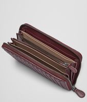 Bottega Veneta® Aubergine Intrecciato Nappa Zip Around Wallet Bottega Veneta® Aubergine Intrecciato Nappa Zip Around Wallet