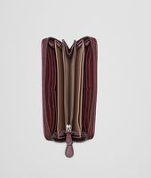 Bottega Veneta® Aubergine Intrecciato Nappa Zip Around Wallet Bottega Veneta® Aubergine Intrecciato Nappa Zip Around Wallet