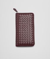 Bottega Veneta® AUBERGINE INTRECCIATO NAPPA ZIP AROUND WALLET Bottega Veneta® AUBERGINE INTRECCIATO NAPPA ZIP AROUND WALLET