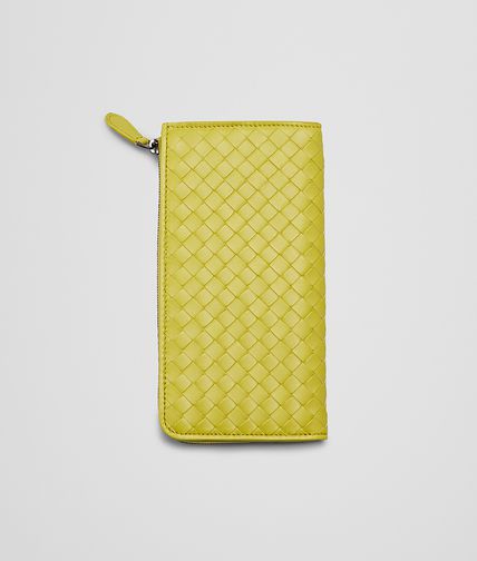 BOTTEGA VENETA - New Chartreuse Intrecciato Nappa Zip Around Wallet