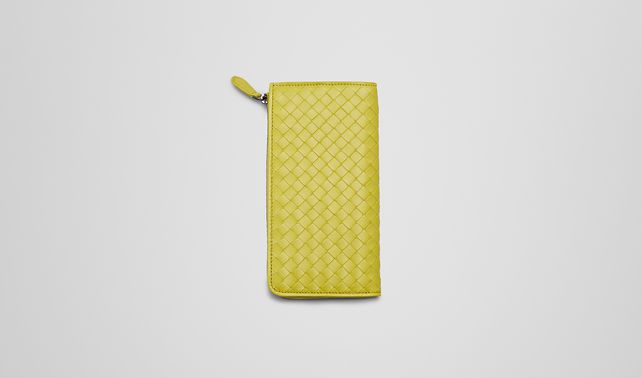 BOTTEGA VENETA - NEW CHARTREUSE INTRECCIATO NAPPA ZIP AROUND WALLET