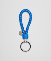 Bottega Veneta® Signal Blue Intrecciato Nappa Key Ring Bottega Veneta® Signal Blue Intrecciato Nappa Key Ring