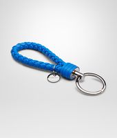 Bottega Veneta® Signal Blue Intrecciato Nappa Key Ring Bottega Veneta® Signal Blue Intrecciato Nappa Key Ring
