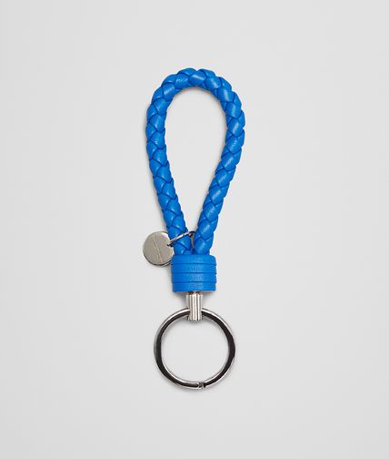 BOTTEGA VENETA - Signal Blue Intrecciato Nappa Key Ring
