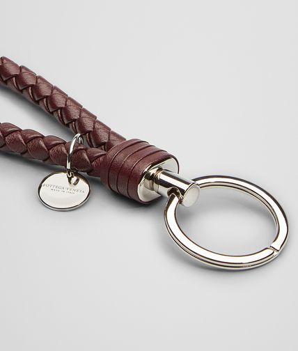 BOTTEGA VENETA - Aubergine Intrecciato Nappa Key Ring