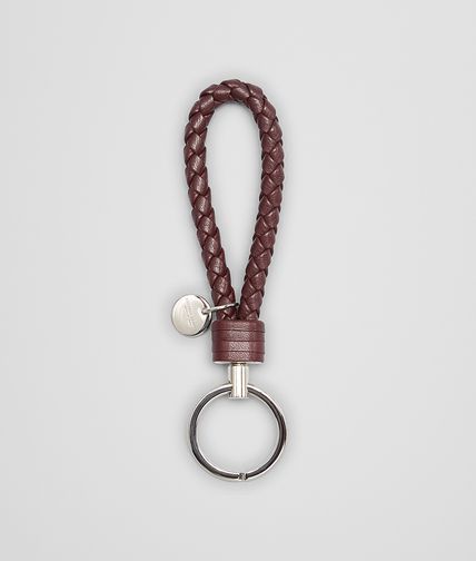 BOTTEGA VENETA - Aubergine Intrecciato Nappa Key Ring