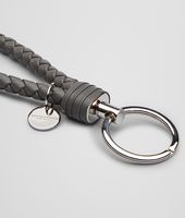 Bottega Veneta® NEW LIGHT GREY INTRECCIATO NAPPA KEY RING Bottega Veneta® NEW LIGHT GREY INTRECCIATO NAPPA KEY RING