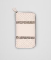 Bottega Veneta® PALE INTRECCIATO NAPPA AYERS ZIP AROUND WALLET Bottega Veneta® PALE INTRECCIATO NAPPA AYERS ZIP AROUND WALLET