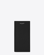 CLASSIC SAINT LAURENT PARIS CONTINENTAL WALLET IN Black GRAIN DE POUDRE TEXTURED LEATHER