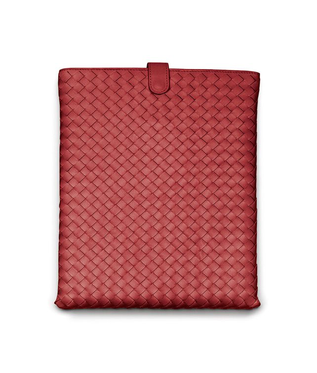 BOTTEGA VENETA iPad-Hülle aus Nappaleder Intrecciato Blood Weiteres Leder Accessoire E fp