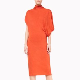 STELLA McCARTNEY, Midi, Solid Wool Draped Jersey Dress